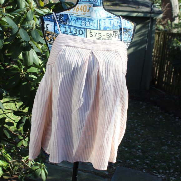 MNG Suit by Mango Peach Pink Striped Spaghetti Strap Tank Top Blouse - Picture 1 of 5